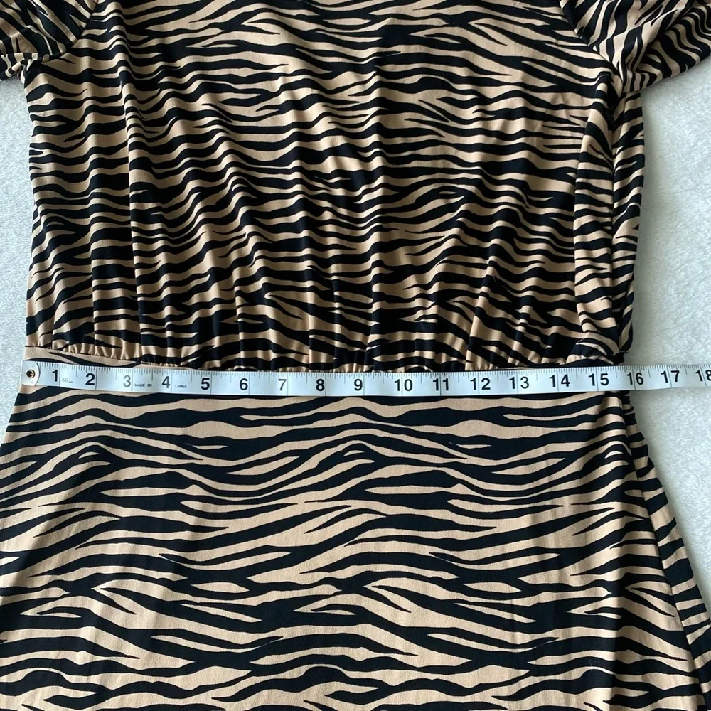 🆕 LOFT Dress in Black/Tan Zebra Pattern, Size 6 - Picture 11 of 12